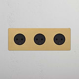 Triple 3x Danish Module - Antique Brass Black