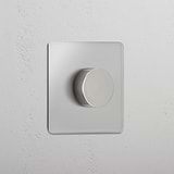 Elegant Single Dimmer Switch in Clear Polished Nickel - Precise Light Control Tool