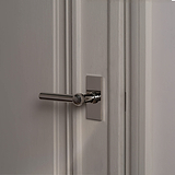 Harper Short Plate Sprung Door Handle – Polished Nickel