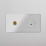 Double Toggle & Swiss Module Round - Clear Antique Brass White 