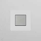 Single Rocker Switch (Cent) in paintable polished nickel white, ideal for Single Switches & Dimmers on a textured wall.