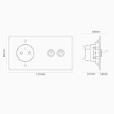 Double 2x Toggle & French Module Round - Clear Bronze Black 