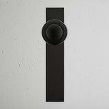 Poplar Long Plate Sprung Door Knob Bronze Finish on White Background Front Facing