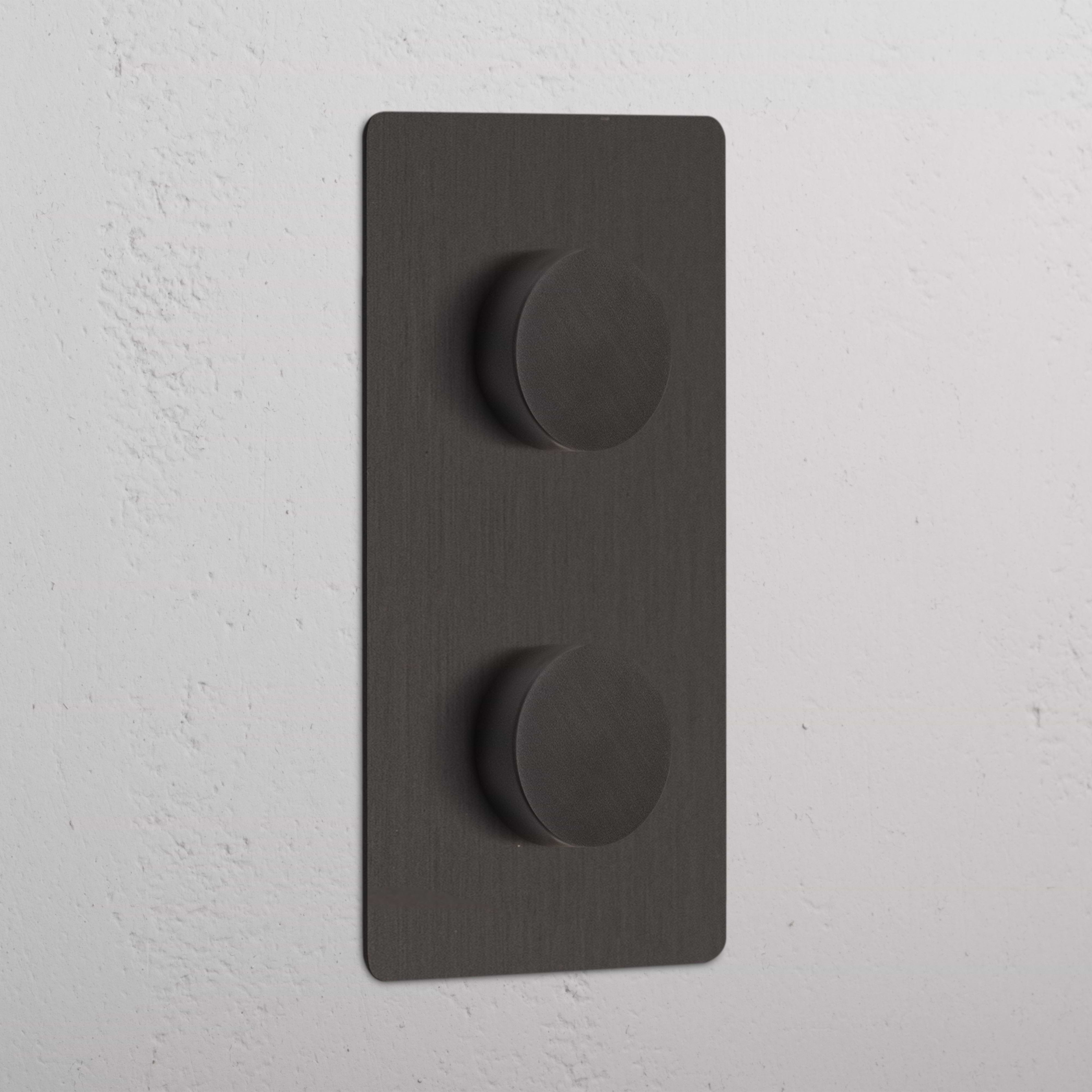 Double 2x Vertical Multiway Dimmer Switch – Bronze