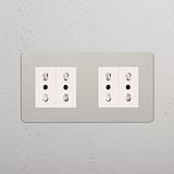 Double 4x Bipasso Module - Polished Nickel White