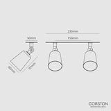 Perryn Double 50mm Spotlight - Polished Nickel