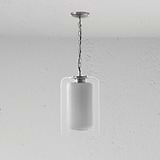 Windsor Medium Pendant Light Opal Glass - Polished Nickel