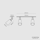 Perryn Small Double Spotlight (35mm) - Antique Brass
