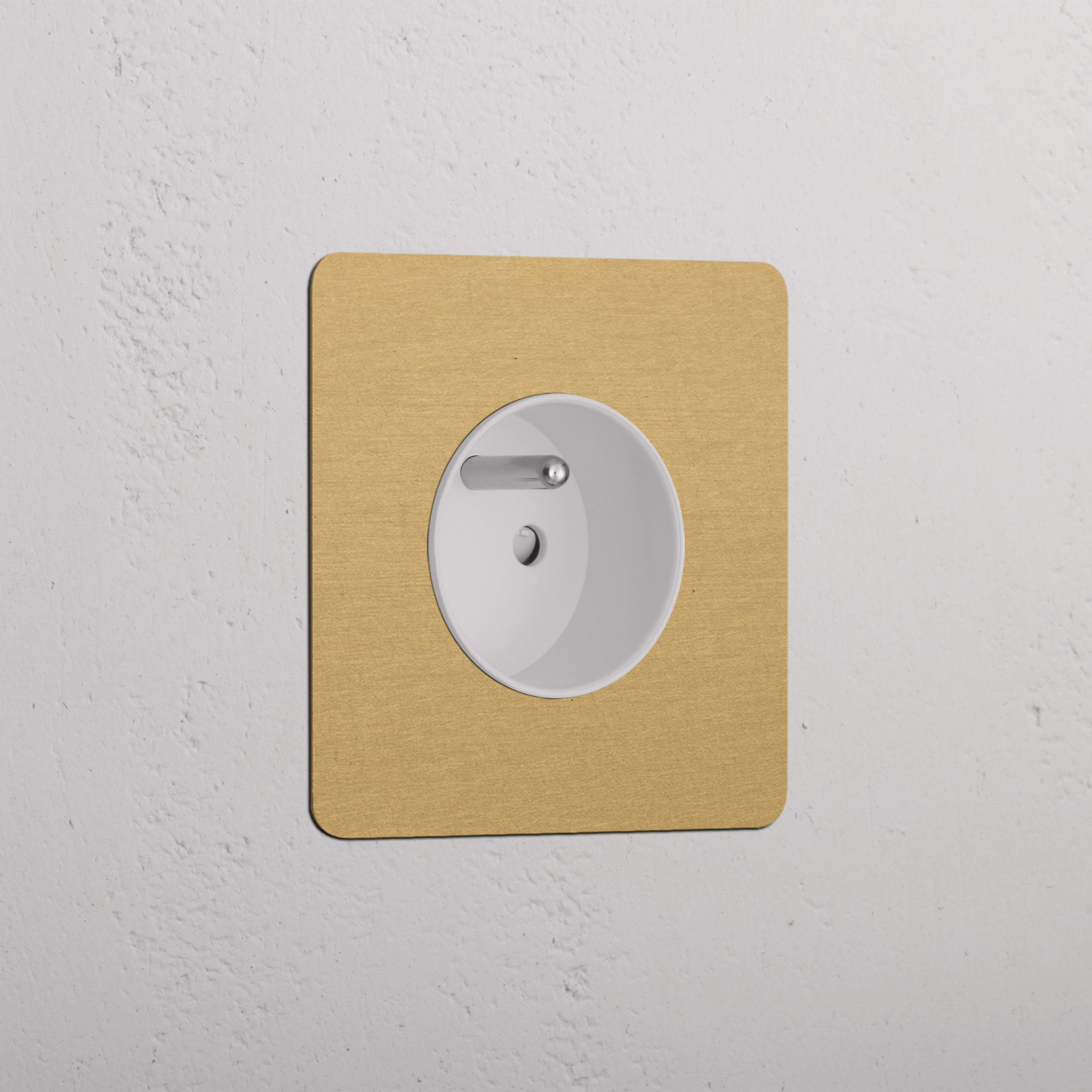 Single French Power Module - Antique Brass White