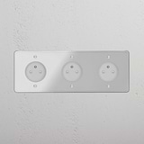 Triple 3x French Power Module Round - Clear White