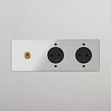 Triple Toggle & 2x Danish Module Round - Clear Antique Brass Black 