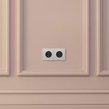 Double 2x Danish Module Round - Polished Nickel Black