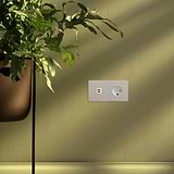 Double USB 30W & Danish Module - Polished Nickel White