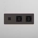 Triple USB 30W & 2x Schuko/Bipasso Module - Bronze Black
