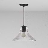 Hammersmith Medium Pendant Light Fluted Glass - Bronze