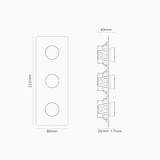 Triple 3x Vertical Dimmer Switch - Paintable Polished Nickel