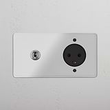 Double Toggle & Danish Module Round - Clear Polished Nickel Black 
