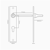 Clayton Long Plate Sprung Door Handle & Euro Lock – Polished Nickel 