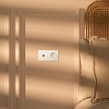 Double Toggle & French Module Round - Polished Nickel White