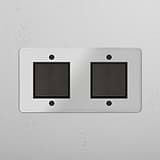 Double Rocker Switch in Clear Bronze Black - Modern Lighting Accessory on White Background