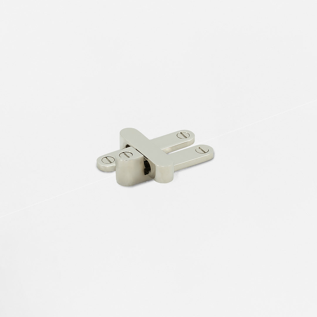 Belmont Single Sash Window Fastener Polished Nickel Finish on White Background