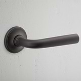 Apsley Fixed Door Handle Bronze Finish on White Background
