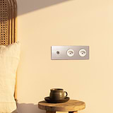 Triple Toggle & 2x Swiss Module Round - Polished Nickel White