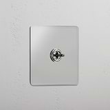 Central Single Toggle Switch in Clear Polished Nickel - Streamlined Lighting Solution