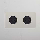 Double 2x Swiss Module Round - Polished Nickel Black