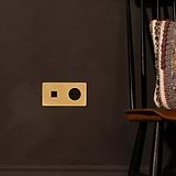 Double USB 30W & Danish Module Round - Antique Brass Black