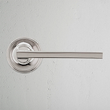Clayton Sprung Door Handle - Polished Nickel