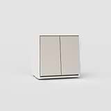 Double Intermediate Rocker Switch in Polished Nickel White EU - Stylish Double Control Light Management Accessory