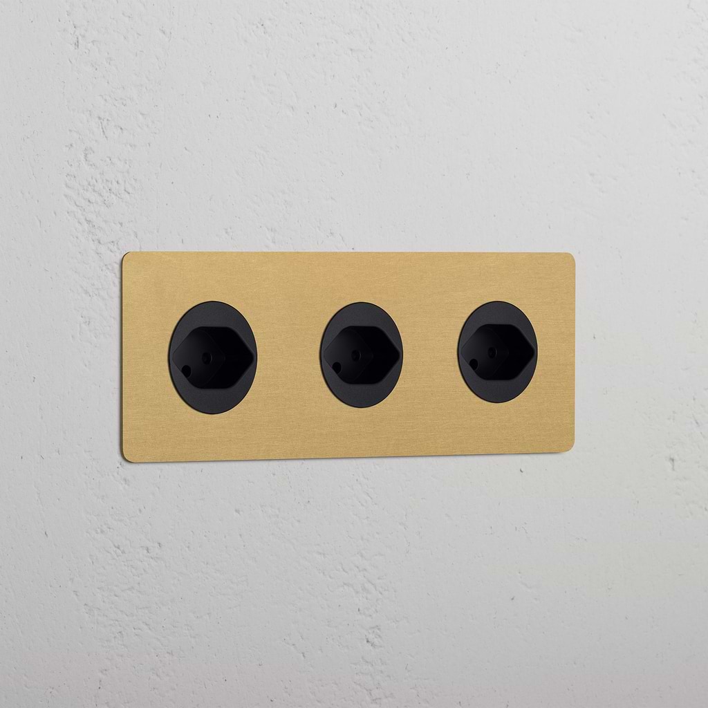 Triple 3x Swiss Module - Antique Brass Black