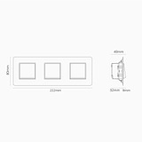 Triple 3x Rocker Switch - Paintable Polished Nickel White
