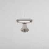 Polished Nickel Milliner Furniture Knob on White Background