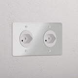 Double 2x Swiss Module in Clear White