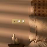 Triple Toggle & 2x Danish Module Round - Antique Brass White