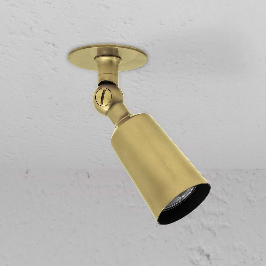 Antique Brass Elegant Perryn Single Spotlight on White Background