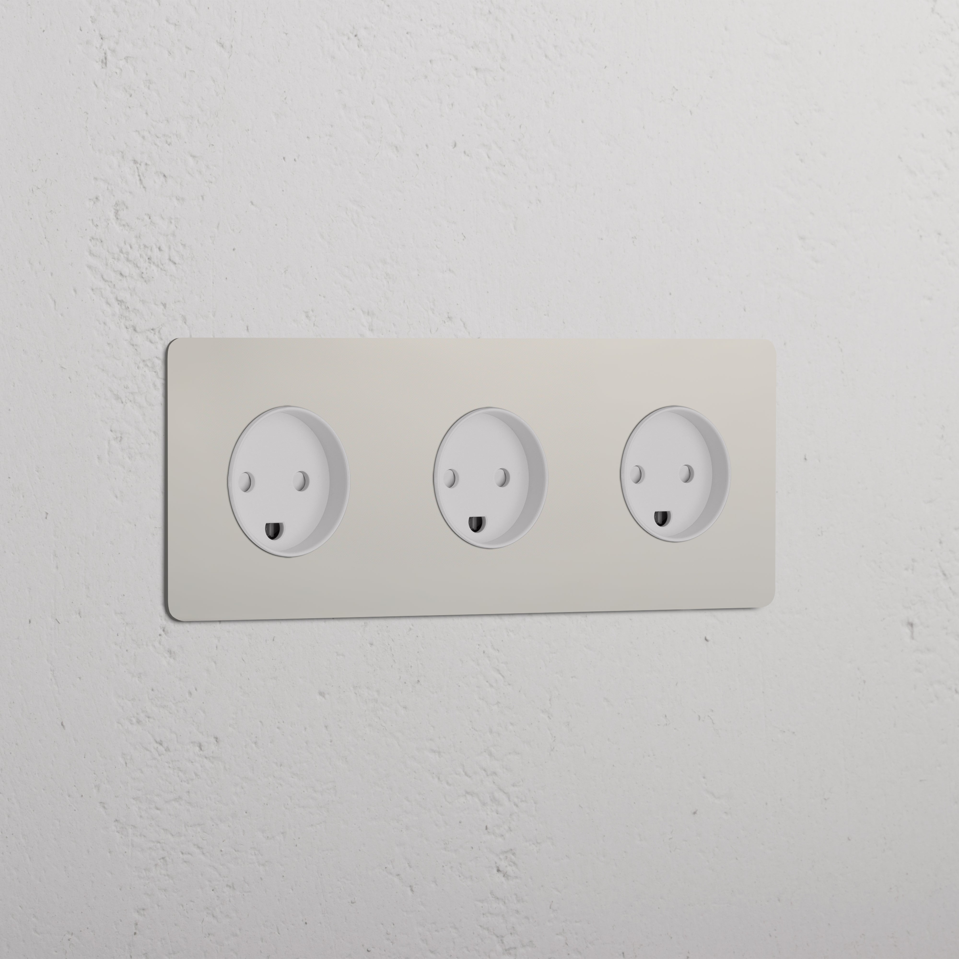 Triple 3x Danish Module Round - Polished Nickel White