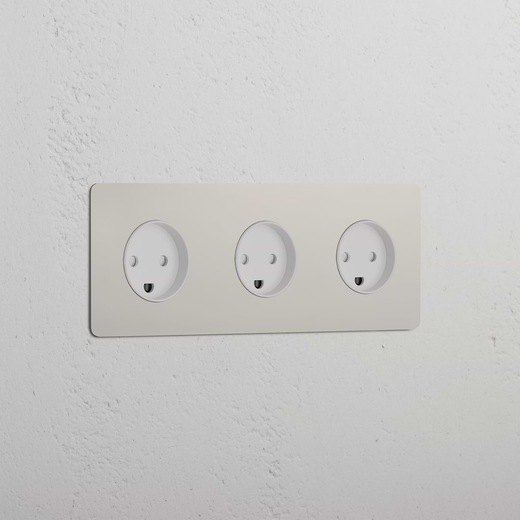 Triple 3x Danish Module - Polished Nickel White