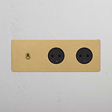 Triple Toggle & 2x Danish Module Round - Antique Brass Black 