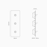 Triple 3x Vertical Toggle Switch - Clear Polished Nickel