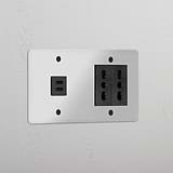 Double USB 30W & 2x Bipasso Module - Clear Black