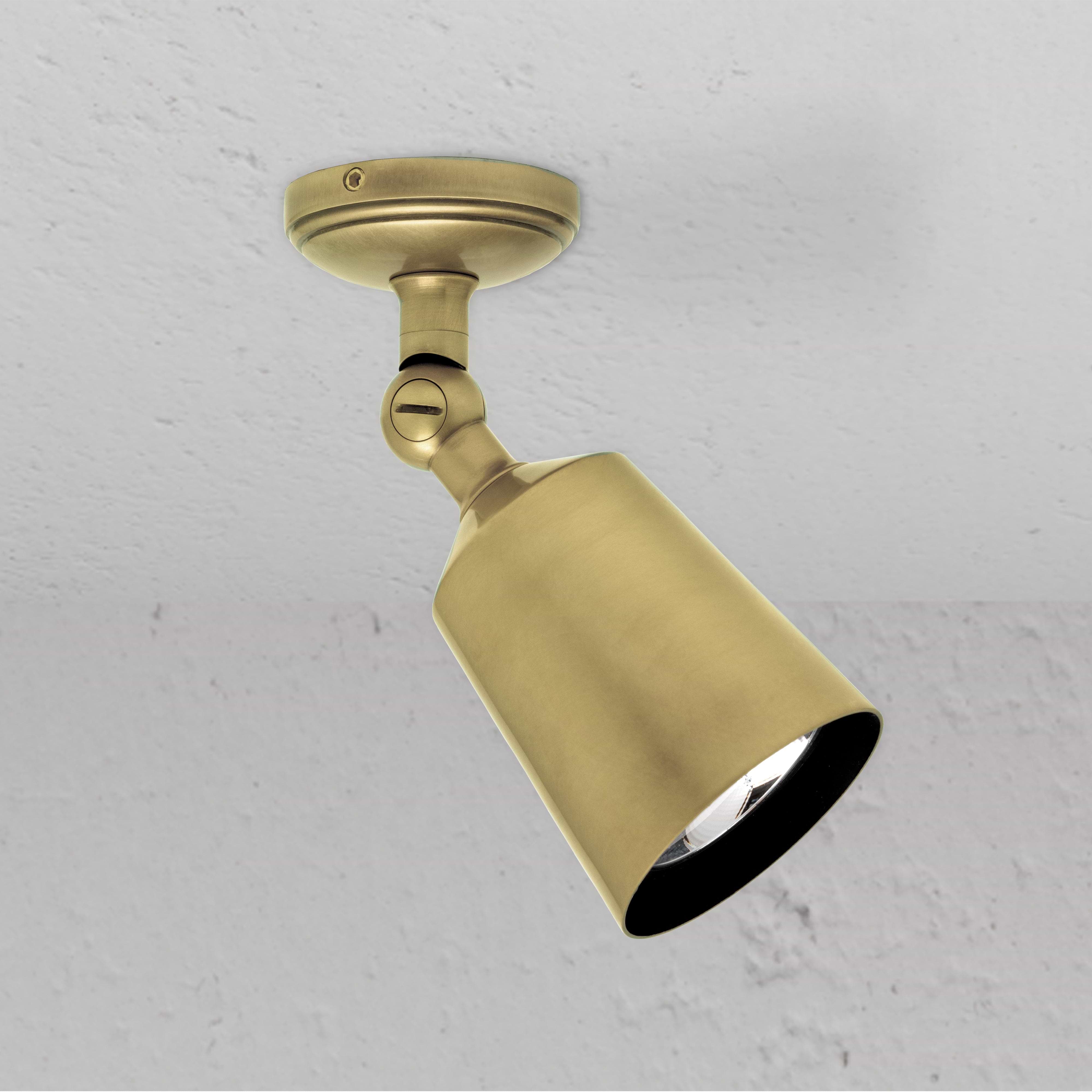 Antique Brass Elegant Baylis Single Spotlight on White Background