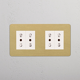 Double 4x Bipasso Module - Antique Brass White