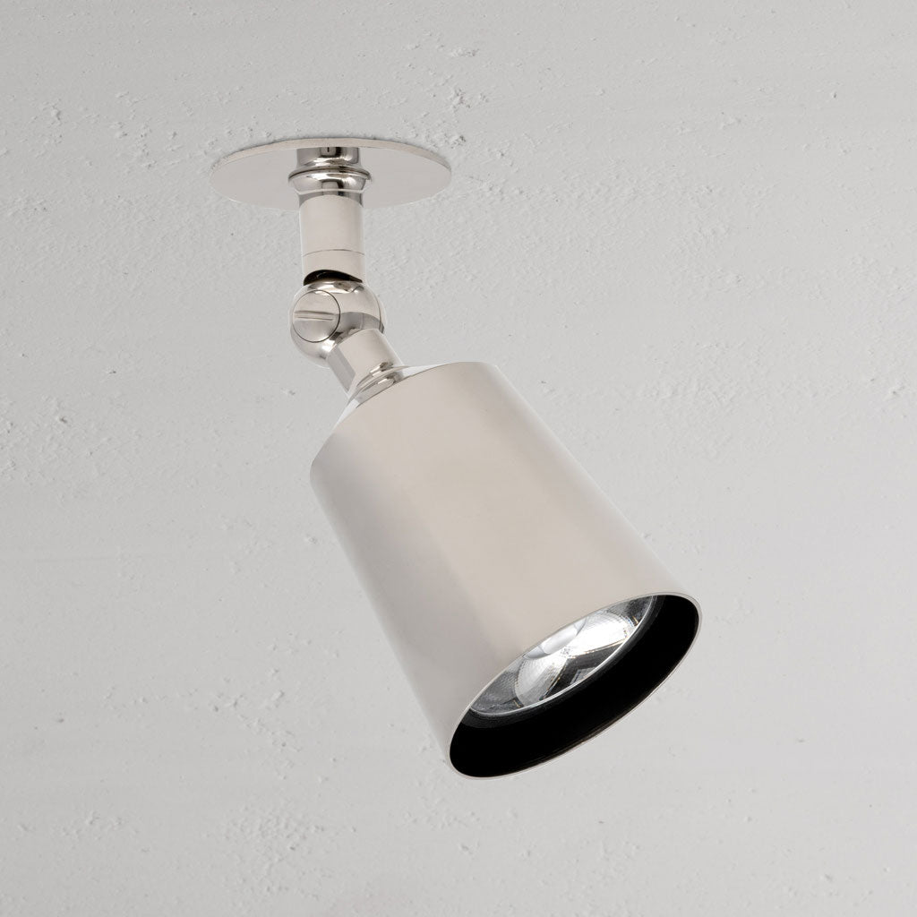 Perryn Single Spotlight  Polished Nickel White Background