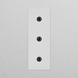 Triple 3x Vertical Toggle Switch in Paintable Bronze, part of the Triple Vertical Switches & Dimmers collection.