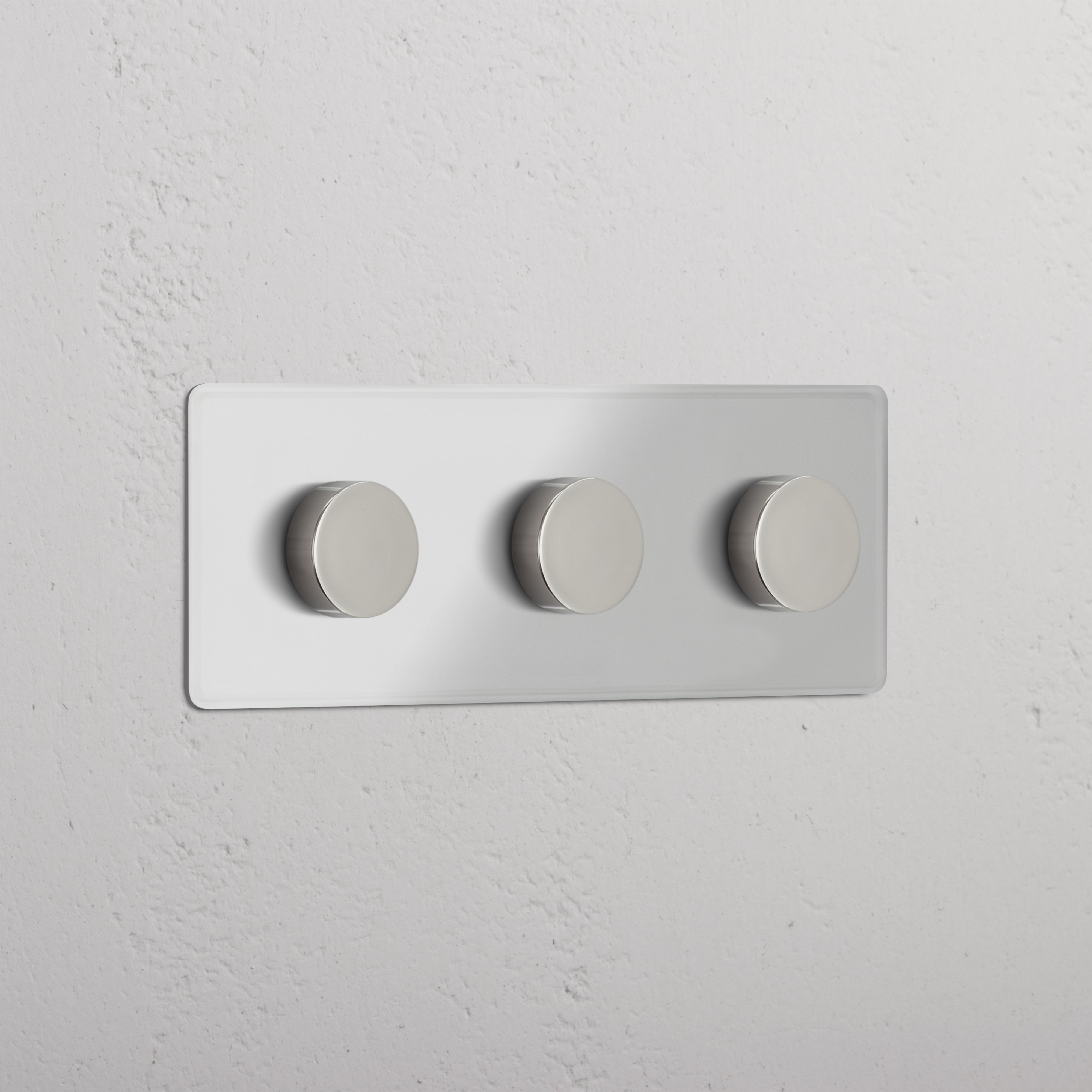 Sophisticated Triple Dimmer Switch in Clear Polished Nickel - Adjustable Lighting System