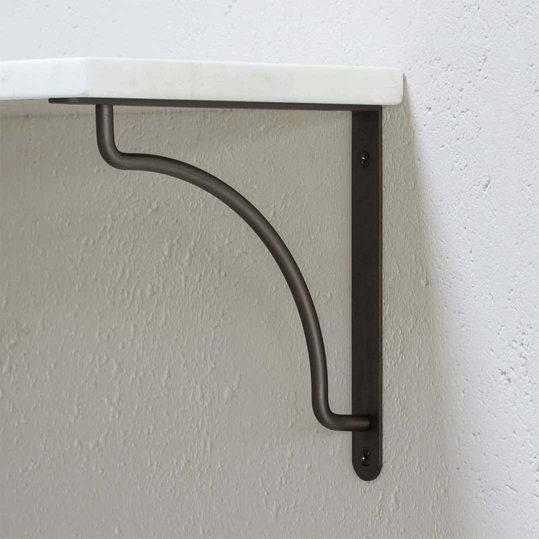 Bronze Kilburn Shelf Bracket on White Background