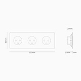 Triple 3x Danish Type K Power Module Round - Paintable Black